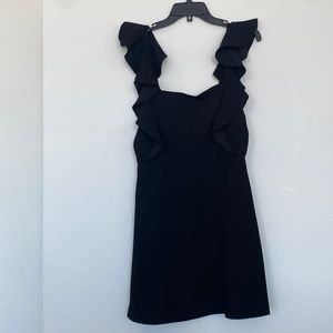 BCBG BLACK RUFFLE DRESS. Never worn with tags !